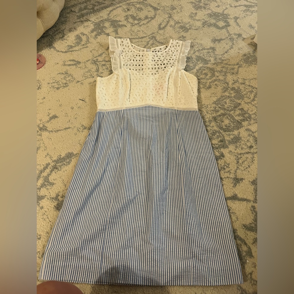 Lilly Pulitzer White Eyelet Lace Dress with Pink Brand Tag